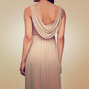 Long Mesh Dress with Cowl Back Detail